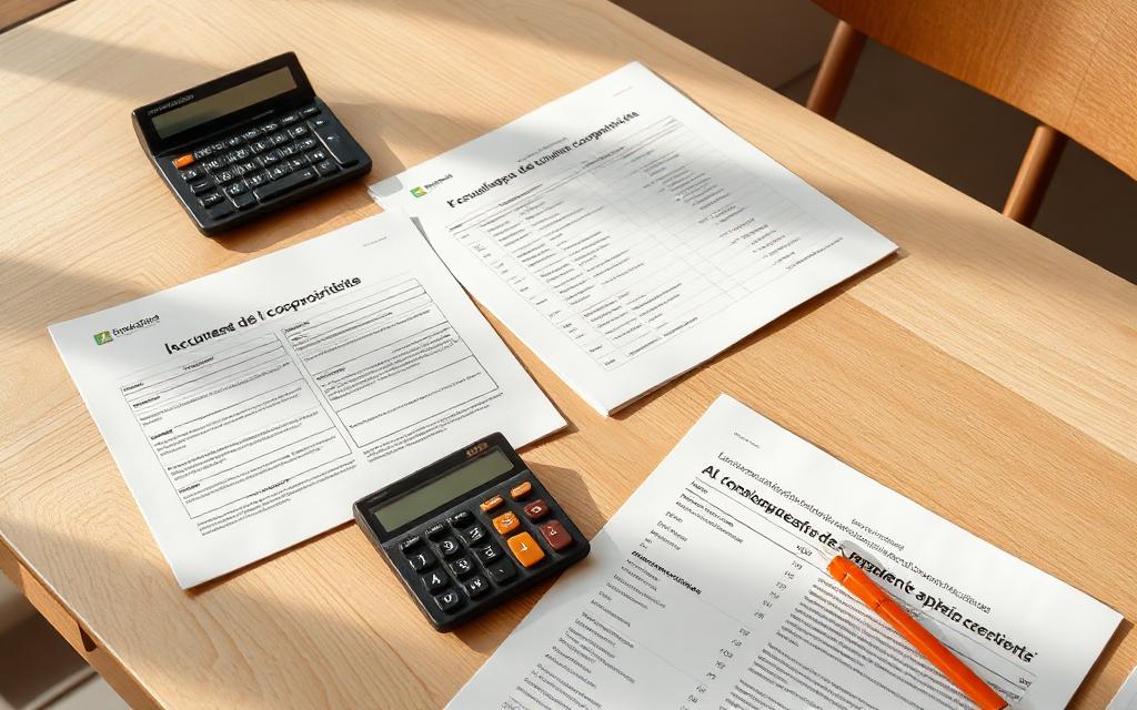 Décompte de charges de copropriété et calculatrice posés sur une table